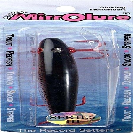 Mirrolure Series Iii Rattling Twitchbait, 3 58, 12 Oz Black BackOrange BellyGold Holographic, Sinking STTR-808